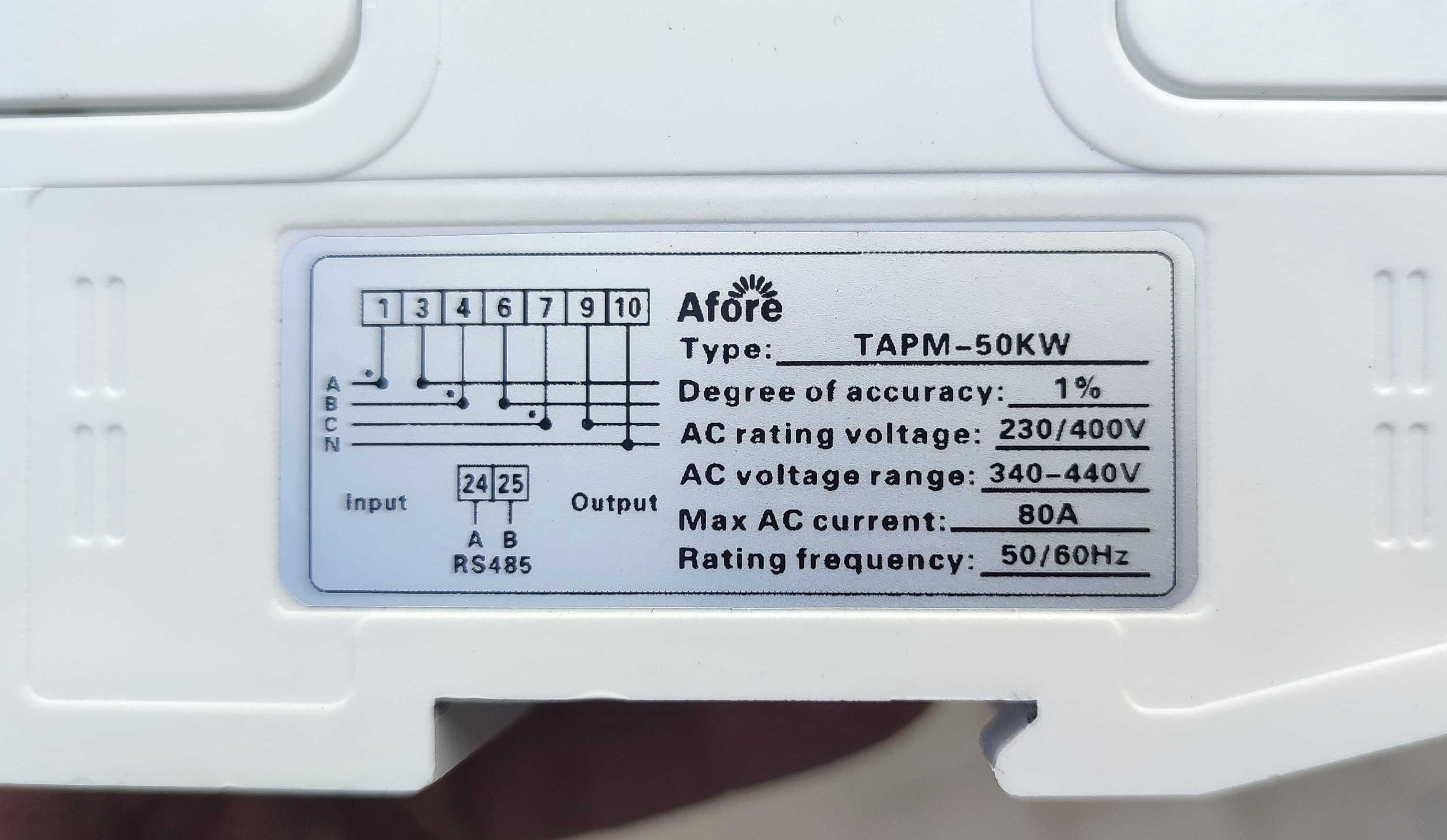 Лічильник Afore Smart Power Meter TAPM-50KW