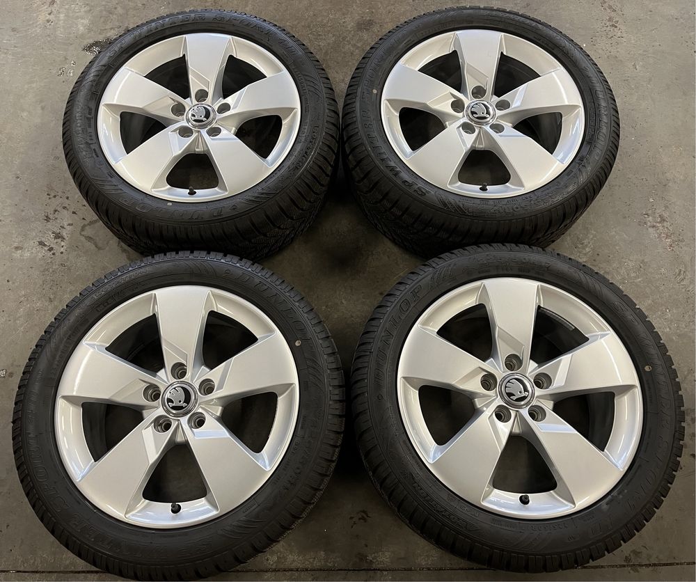 Koła Zimowe 17 Skoda Octavia Yeti 5x112 Felgi 225/50R17 Dunlop 2022