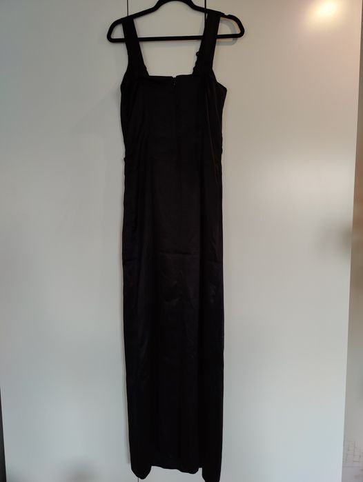 SIMPLE jedwabna czarna sukienka maxi I rozm. 36