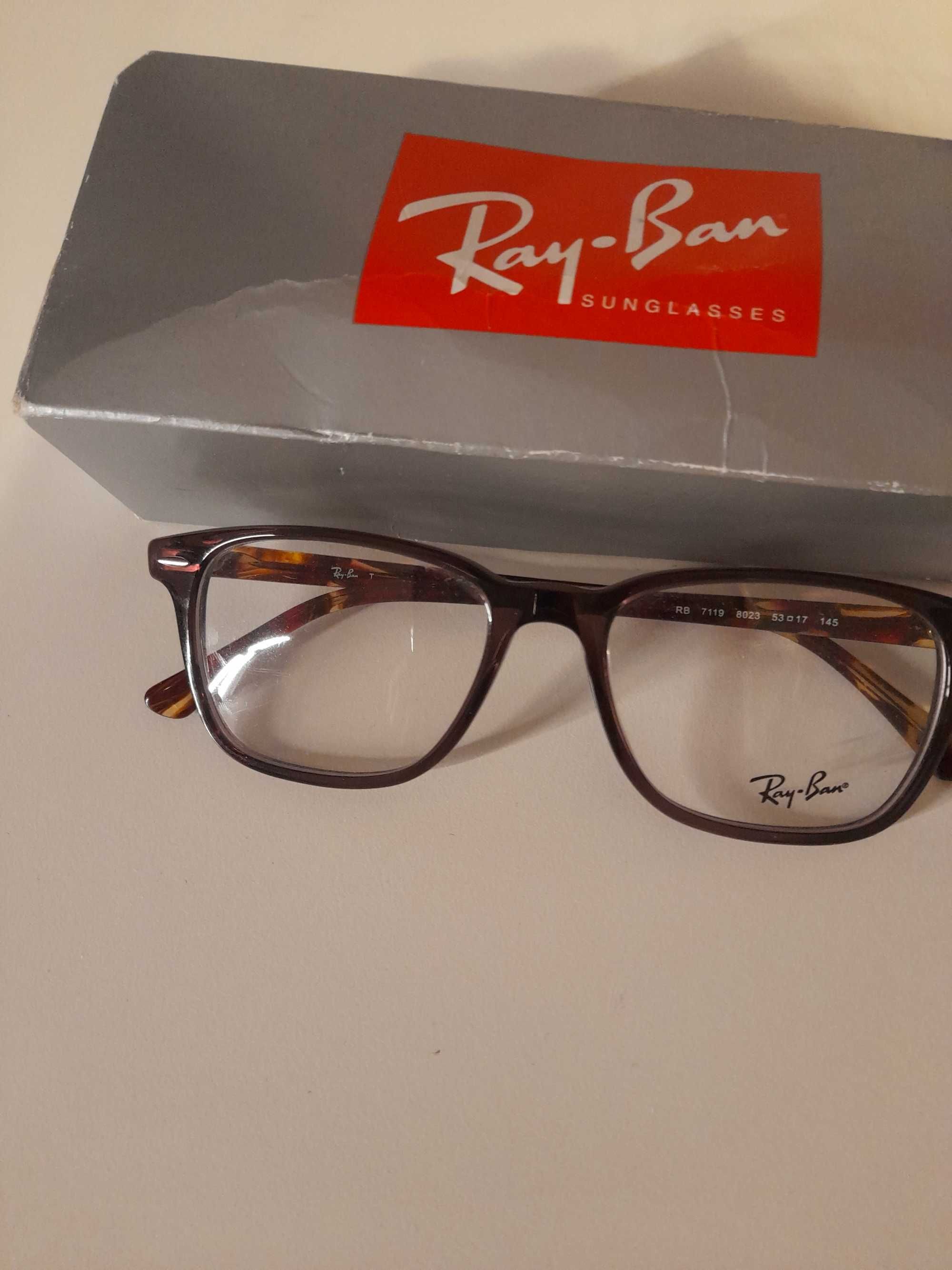 Ray-ban oprawy korekcyjne nowe kujonki plastikowe opal brown 7119