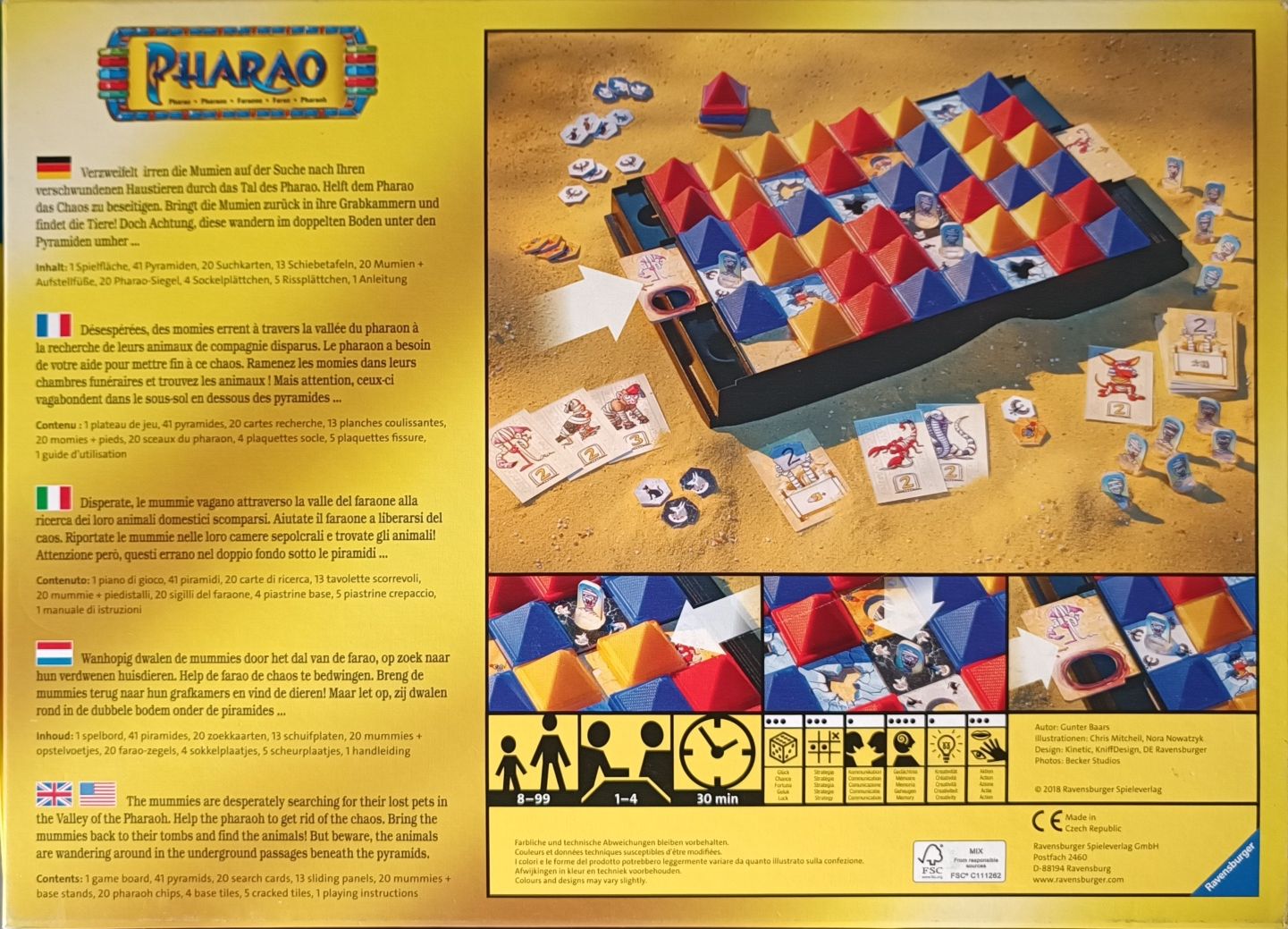 Gra Pharao RAVENSBURGER 8+ j.niemiecki j.angielski