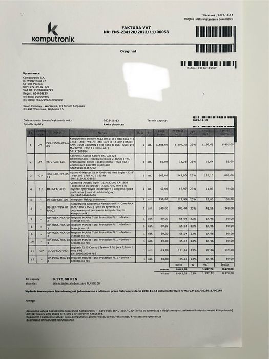 Komputer gamingowy jak nowy KOMPLET