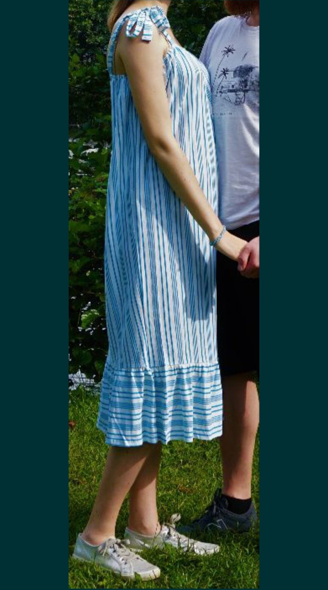 Midi maxi niebieska sukienka ciążowa długa S M asos