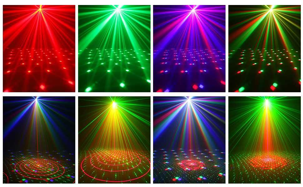 5-Efektów LED Par Disco Kula Laser Strobo UV Mix kolor wzór DMX pilot
