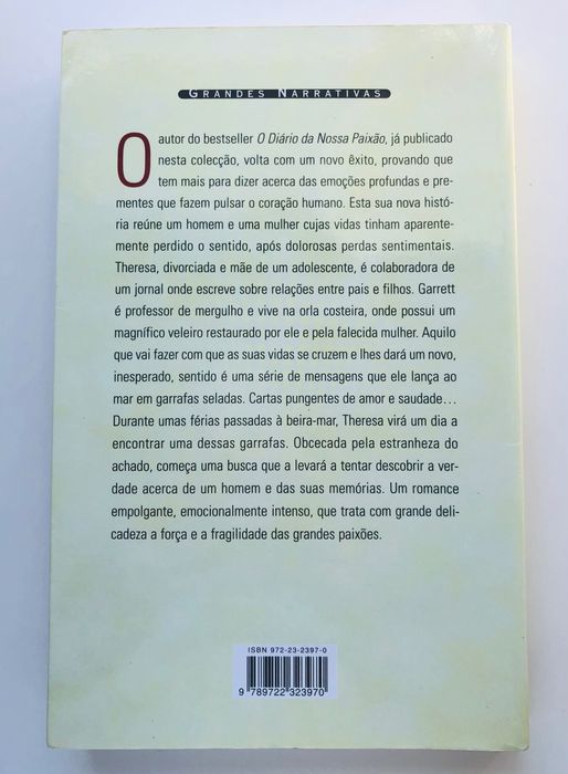 "As Palavras Que Nunca Te Direi" de Nicholas Sparks (Portes Grátis)