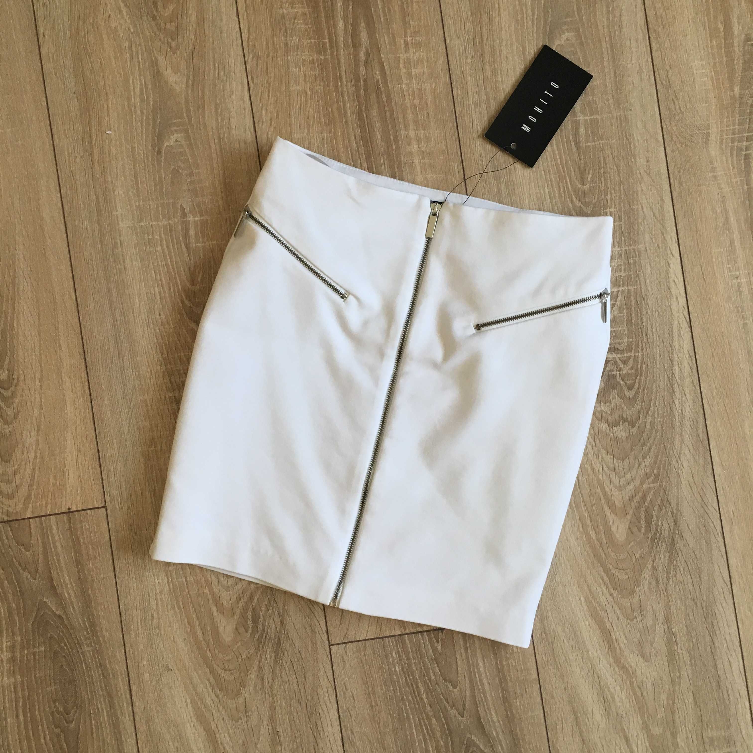 biała ołówkowa nowa spódniczka Mohito XS 34