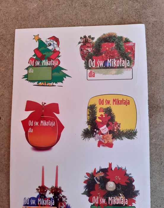 Naklejki na prezenty świąteczne kolekcjonerskie stare '90s Y2K vintage
