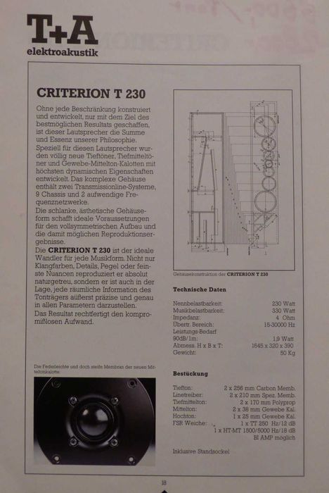 Kolumny głośnikowe T+ A Criterion 230 Flagowy model