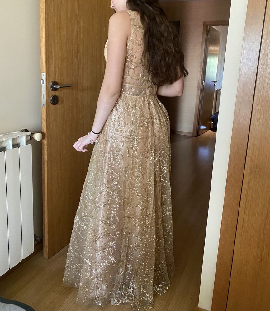 Vestido de Cerimónia Dourado - S