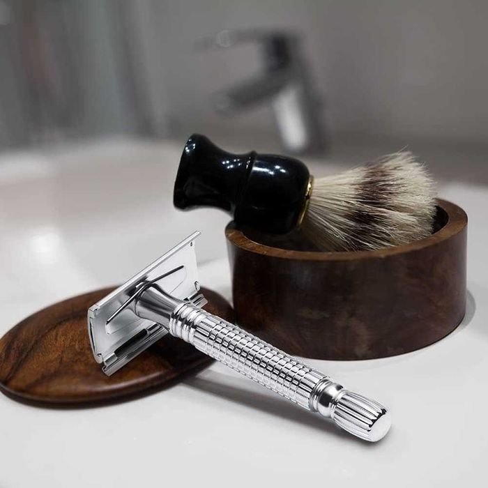 Maszynka do golenia męska Safety Razor stal nierdzewna + 10 ostrzy