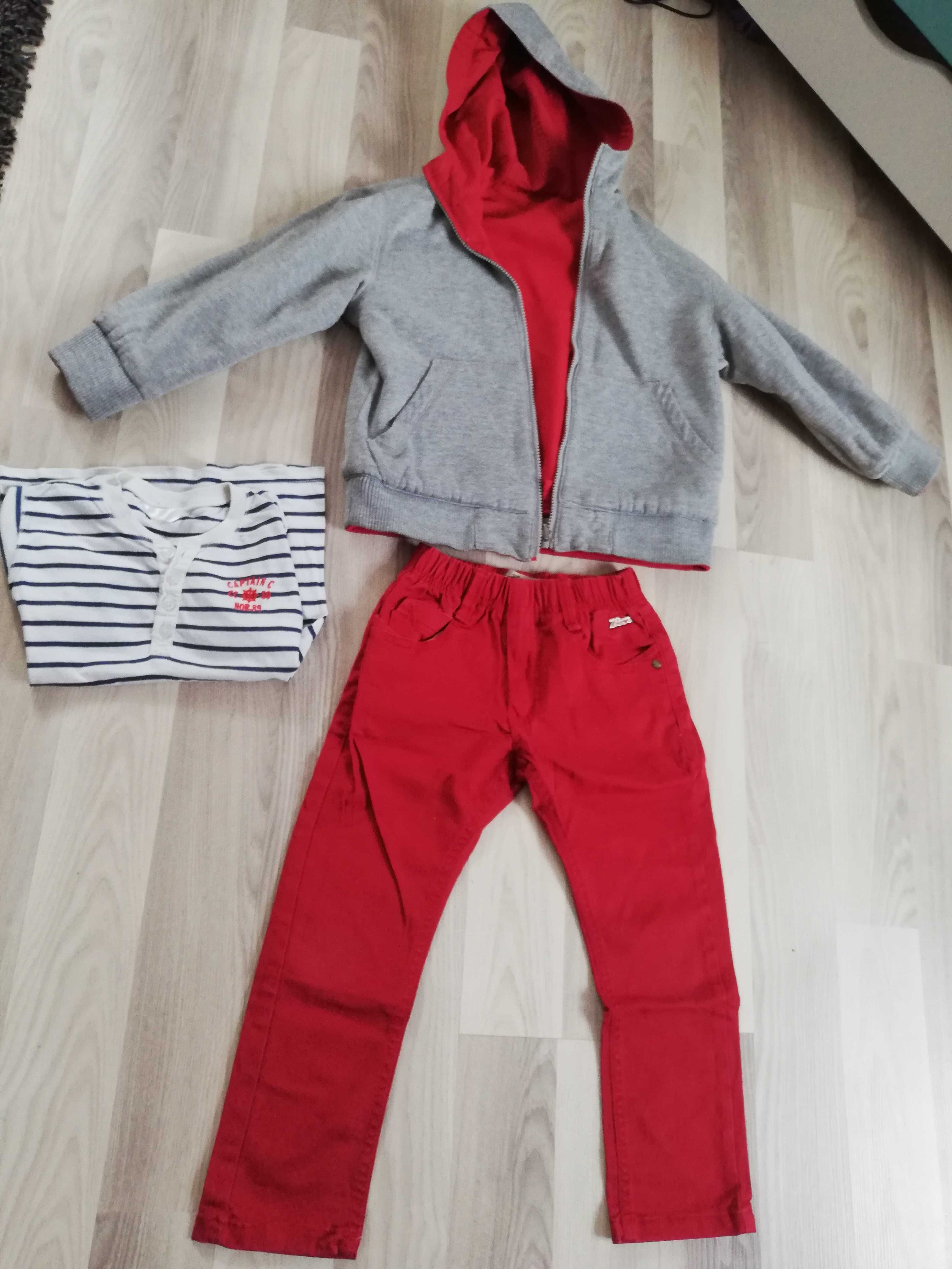 Komplet ubrań dla chłopca kurtka, spodnie i bluzka