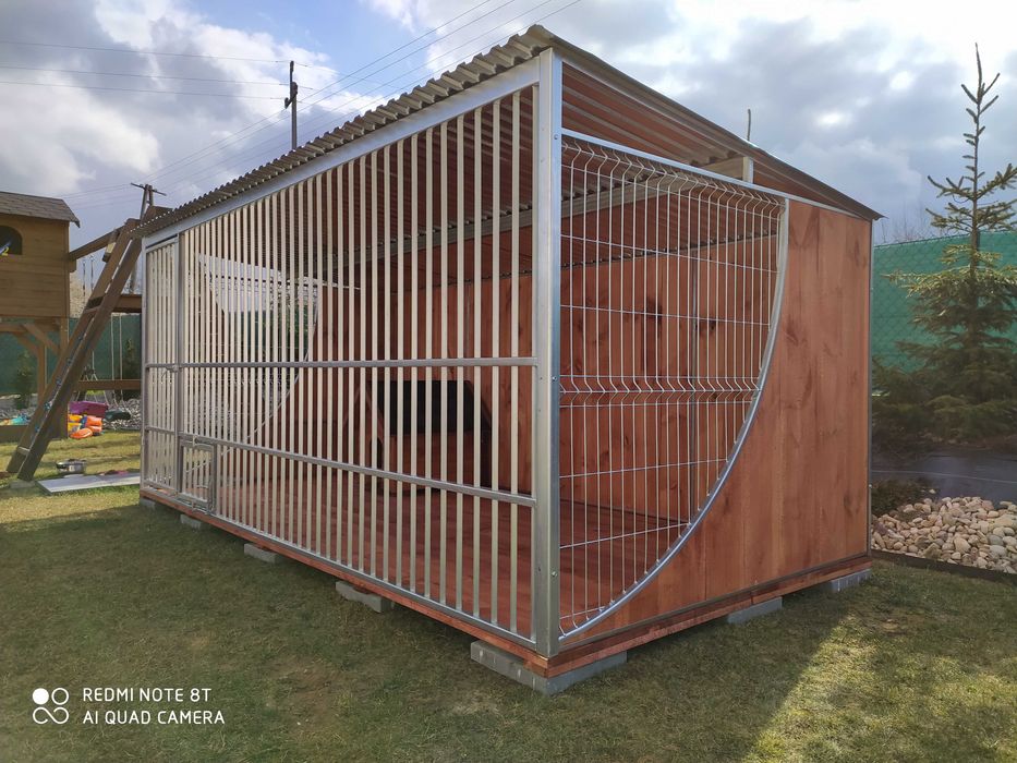 Kojec dla psa ocynkowany nowoczesny premium boki drewno "ŁEZKA" 4x2