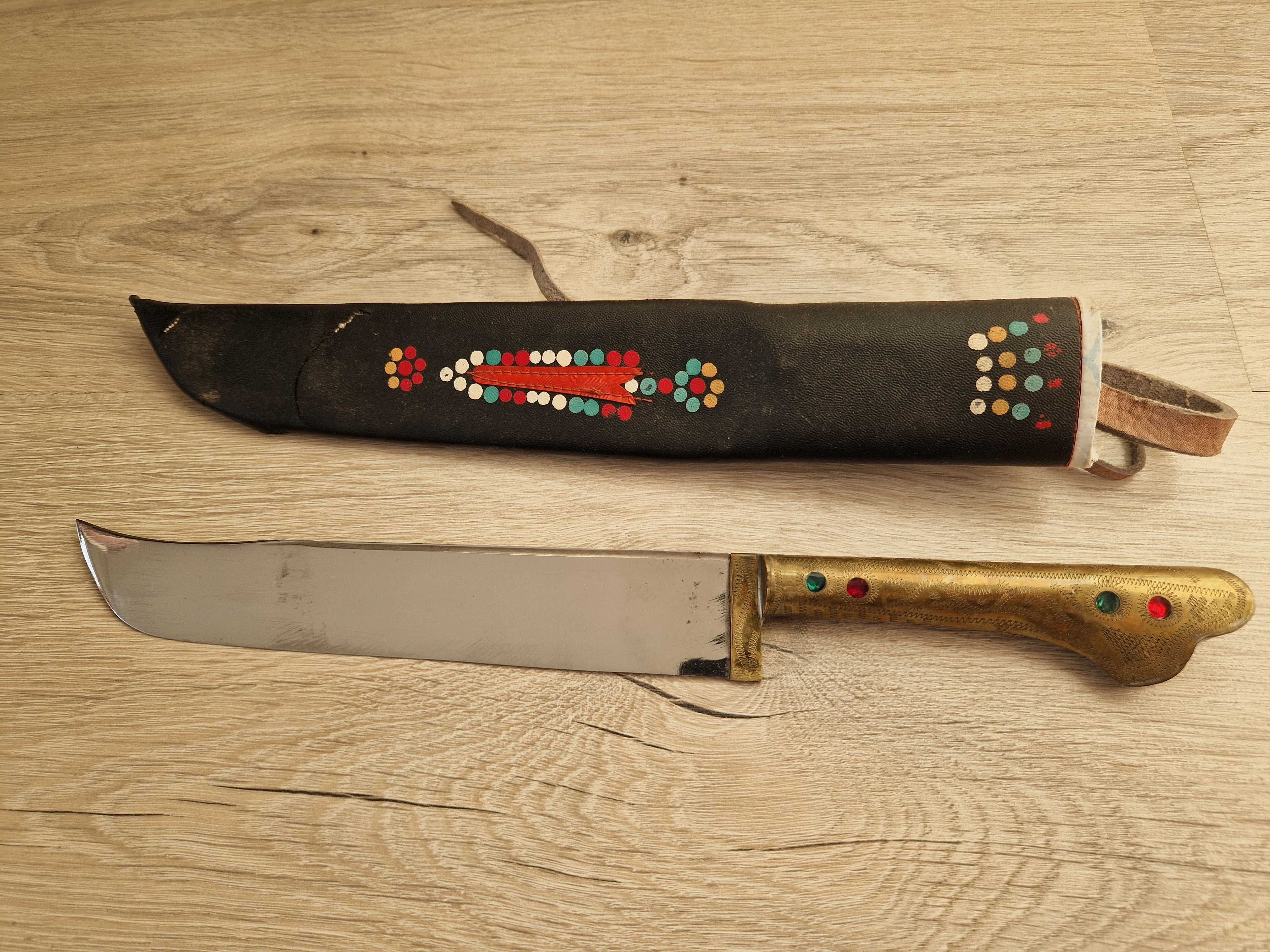 stary duży Nóż uzbecki Pchak Pczak szefa kuchni 21cm ręcznie robiony