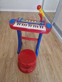 Pianinko organki dla dziecka bontempi z mikrofonem i siedzonkiem