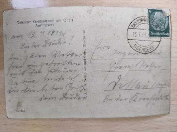 pocztówka leśna zapora wodna 1933 r
