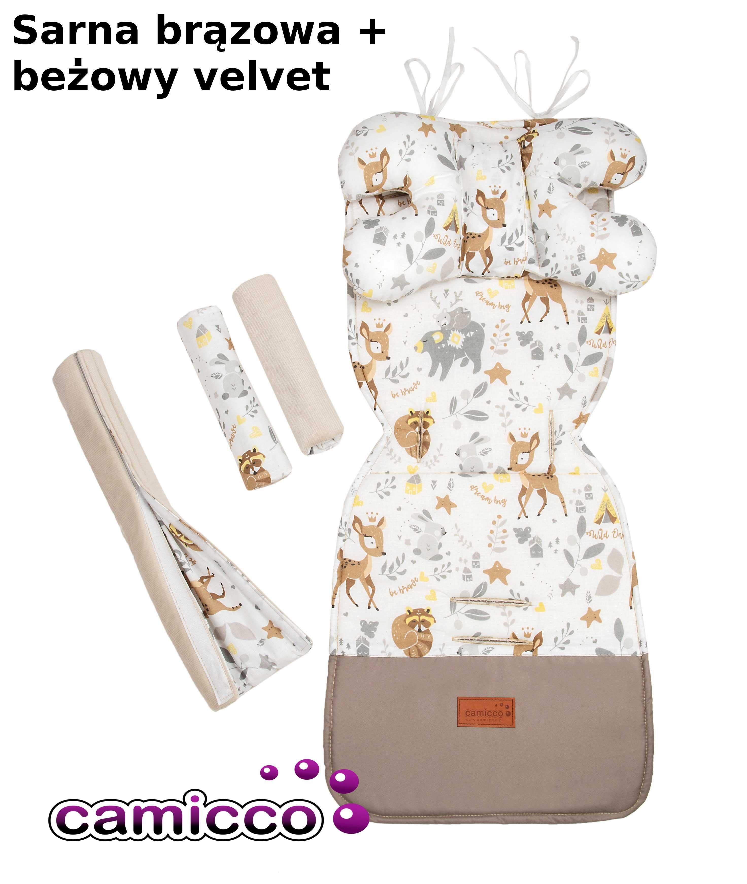 WKŁADKA dwustronna wózka SPACERÓWKI VELVET wkładki wózków ZESTAW