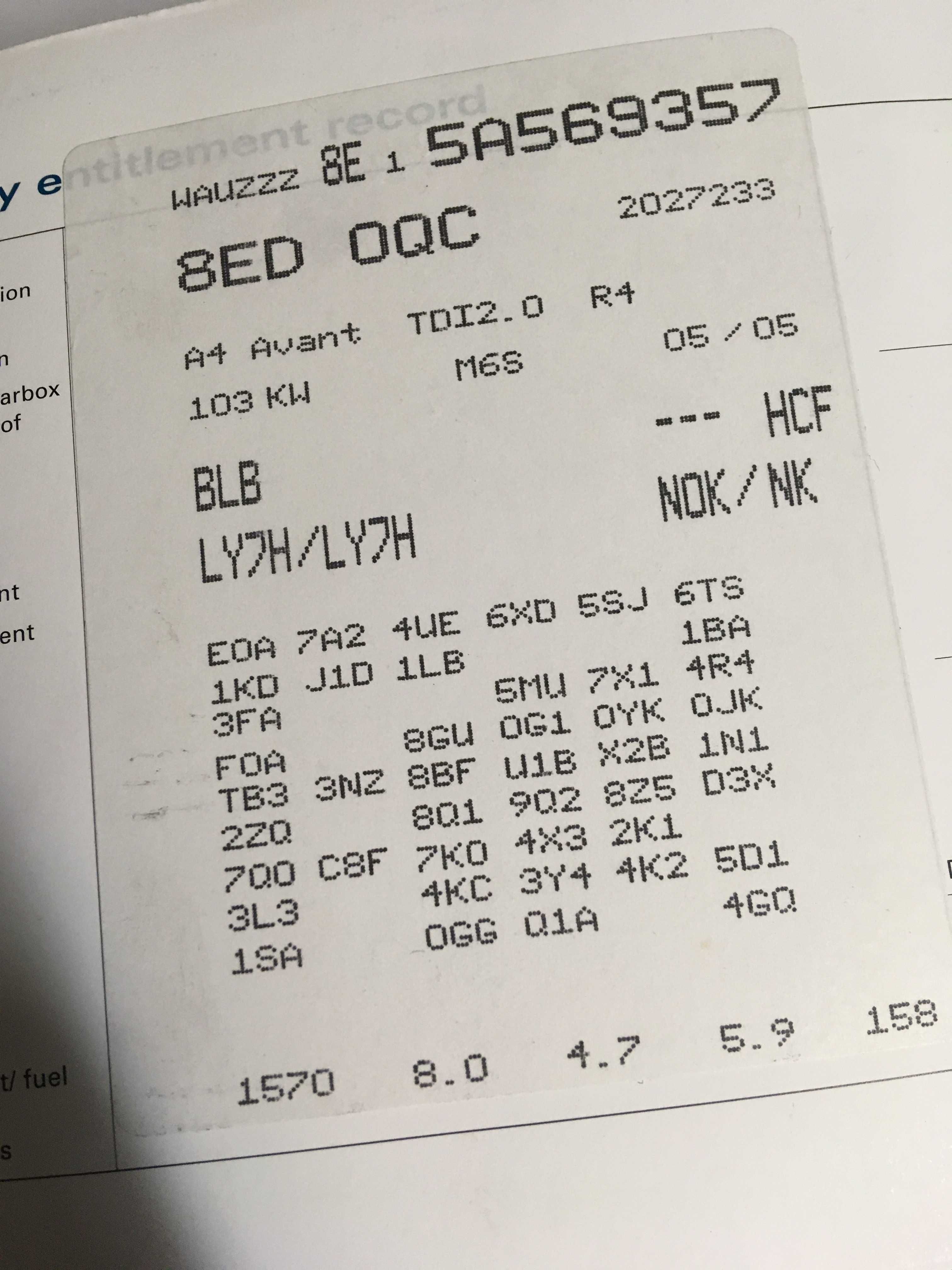 AUDI A4 B7 Klapka wlewu paliwa korek kolor LY7H