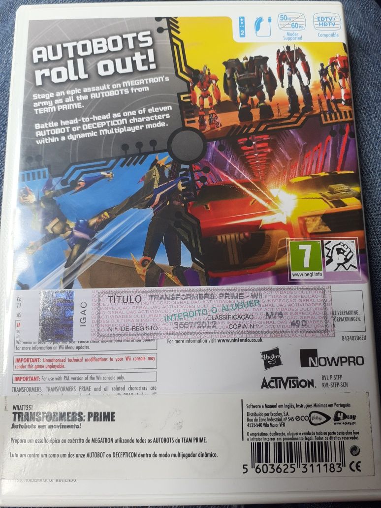 Jogo transformers wii