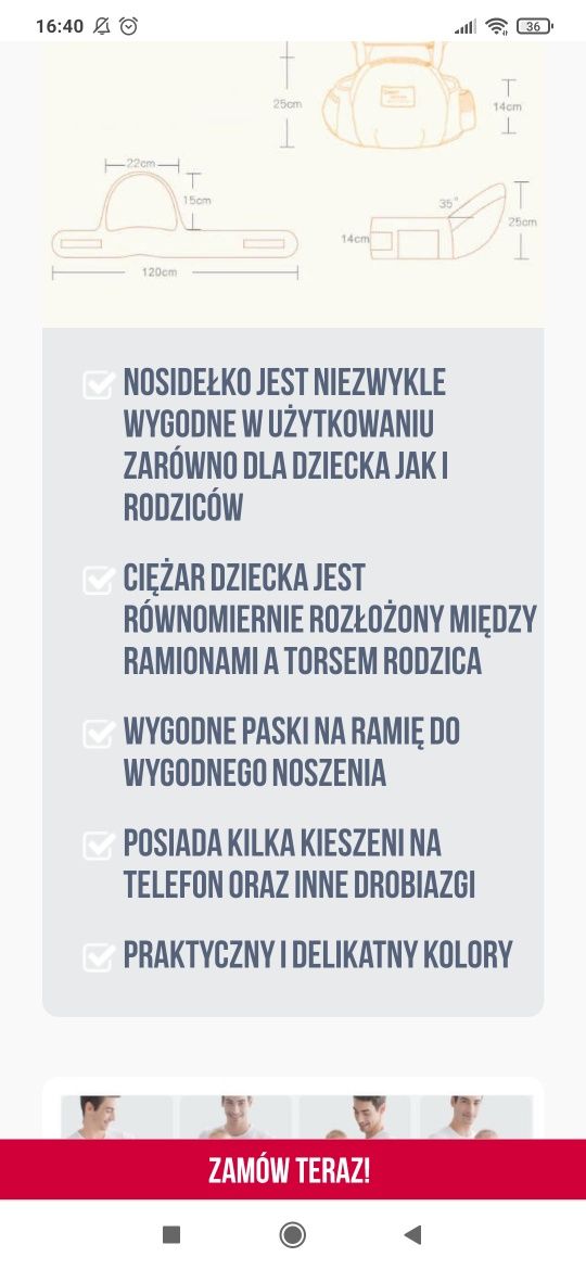 Nosidełko 3 w 1 nowe