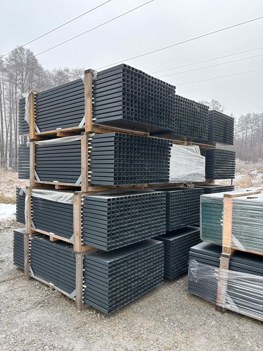 Ogrodzenie panelowe h 153cm + słupek 60x40x2300 +3 obejmy