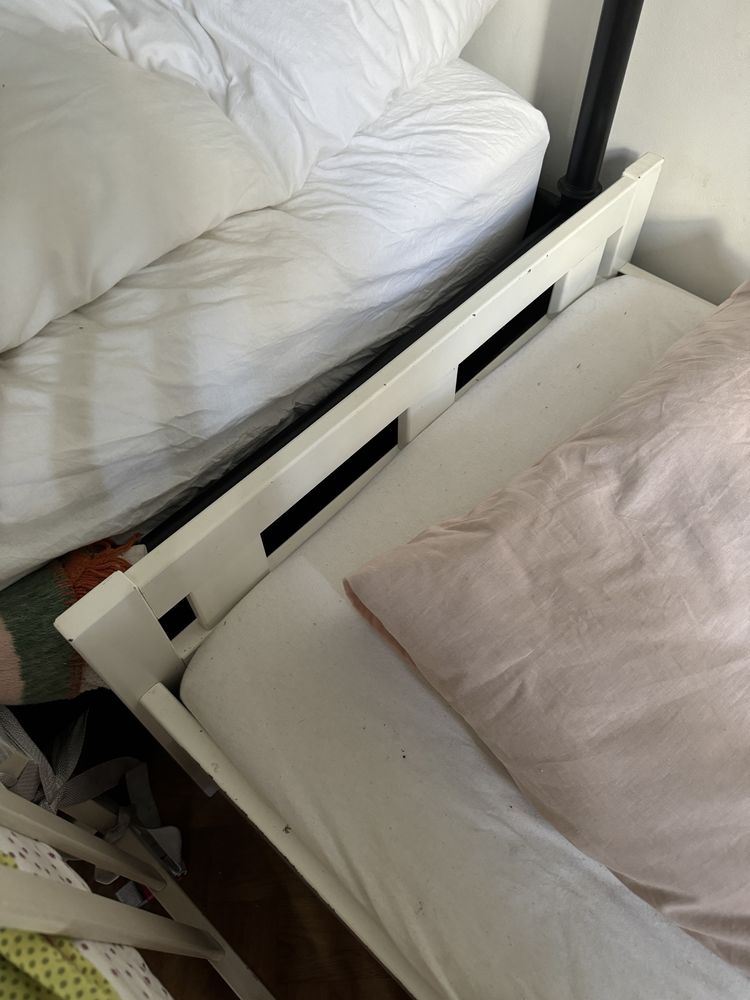 Łóżko dziecięce białe IKEA Kritter używane 70x160 z materacem