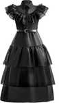 Czarna sukienka Wednesday Addams dla dziewczynek, 120cm