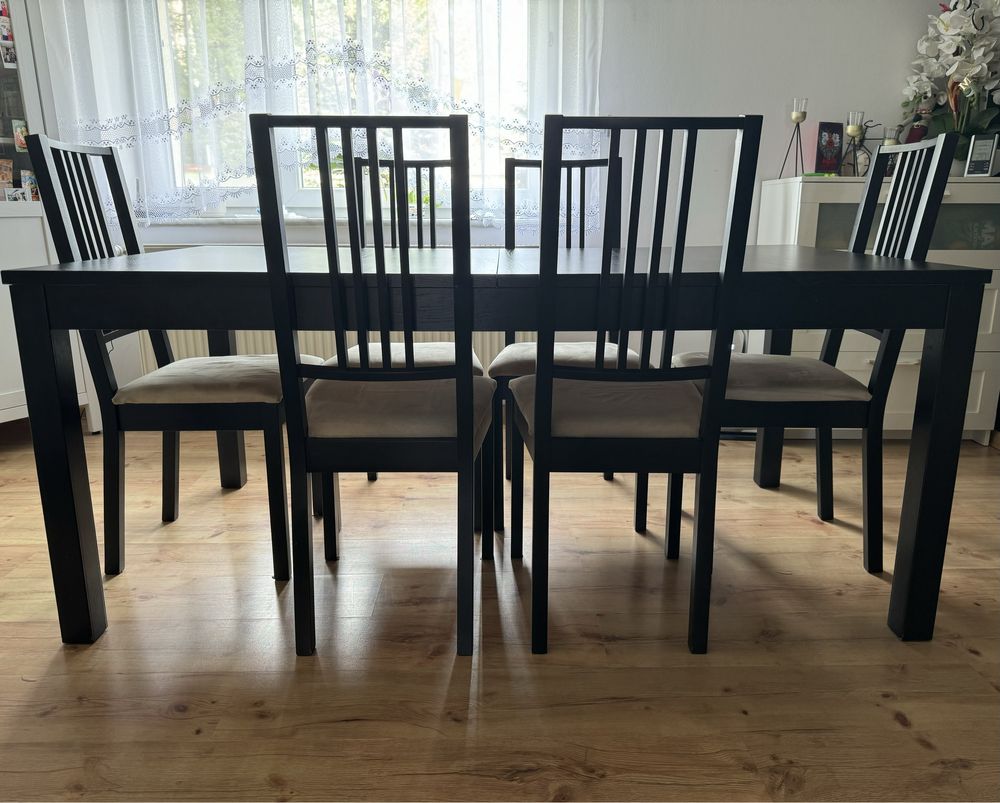 IKEA Stół rozkładany do jadalni + krzesła