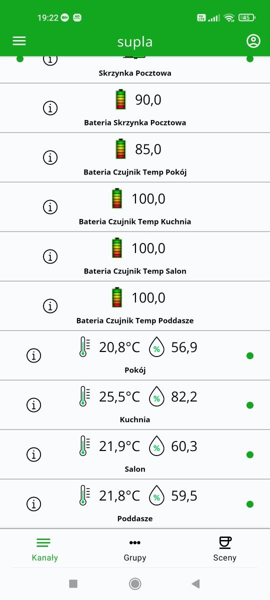 Bezprzewodowe Czujniki Temp Wilgotnośći Supla HC12 433mHz