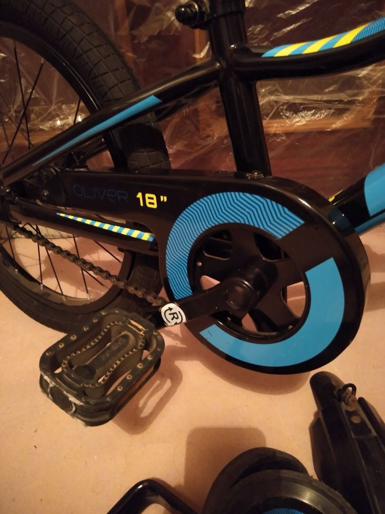Велосипед 18" Pride OLIVER чорний/блакитний/лайм