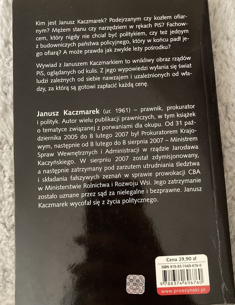 Książka Cena władzy  Janusz Kaczmarek