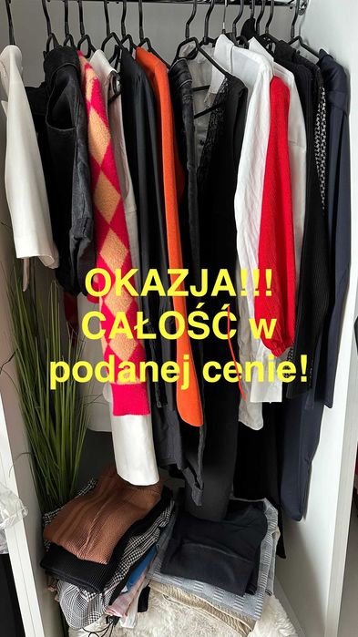 Zestaw paka ubrań rozmiar M 38 sukienki spodnie swetry odsprzedaż