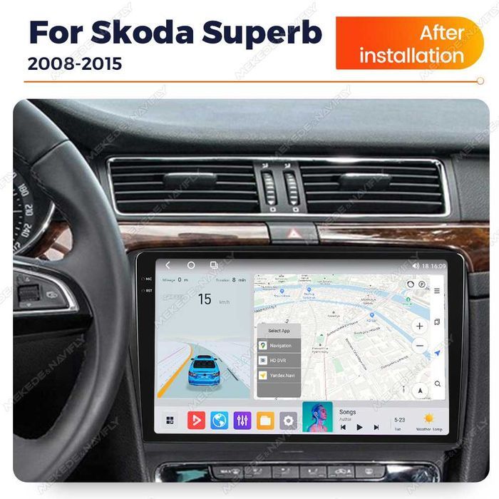 Штатна магнітола Mekede M6Plus-3D Skoda SuperB (2008-2015) QleD