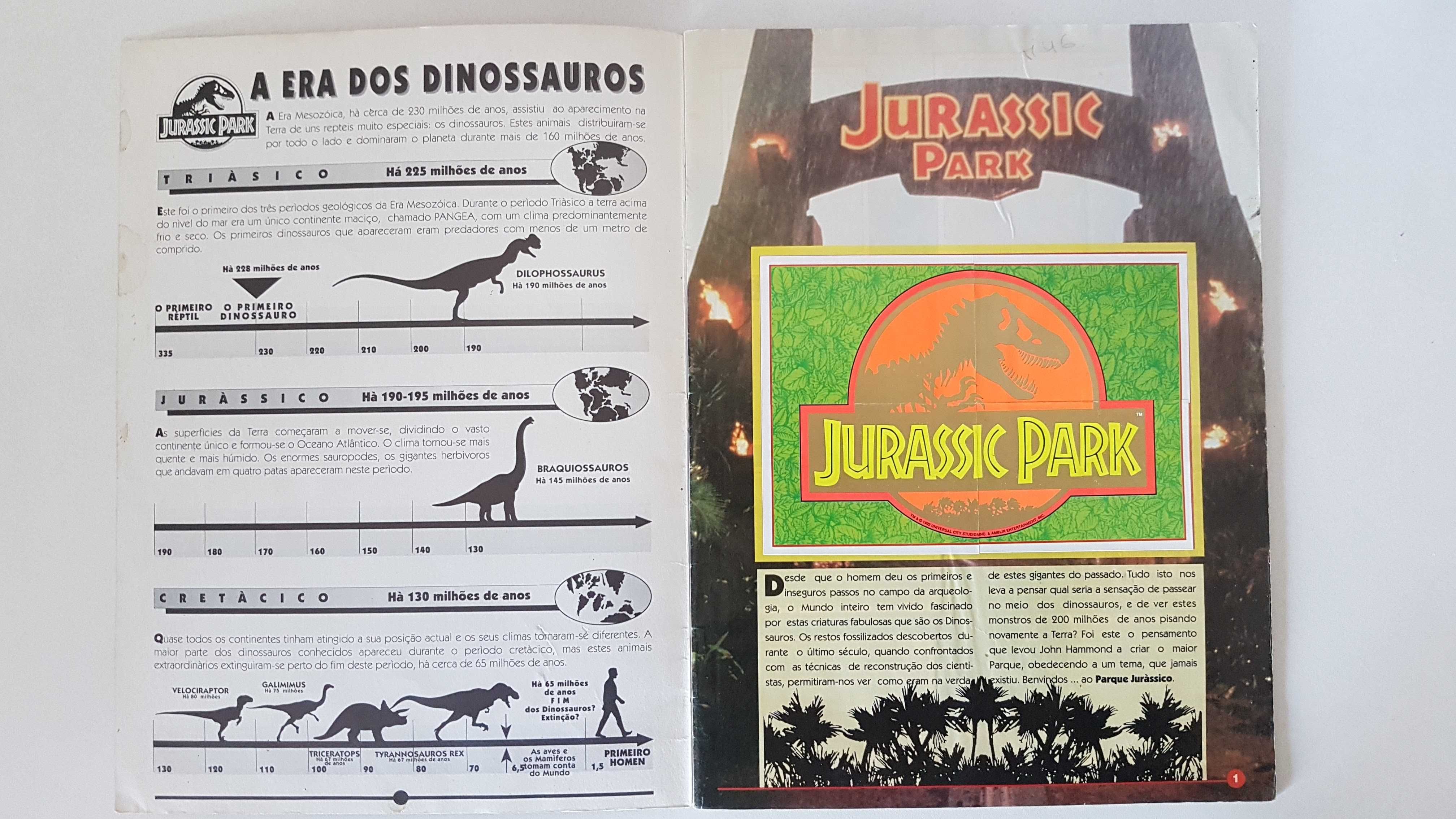 Jurassic Park Caderneta | Merlin| Faltam 39 |Steven Spielberg 1993