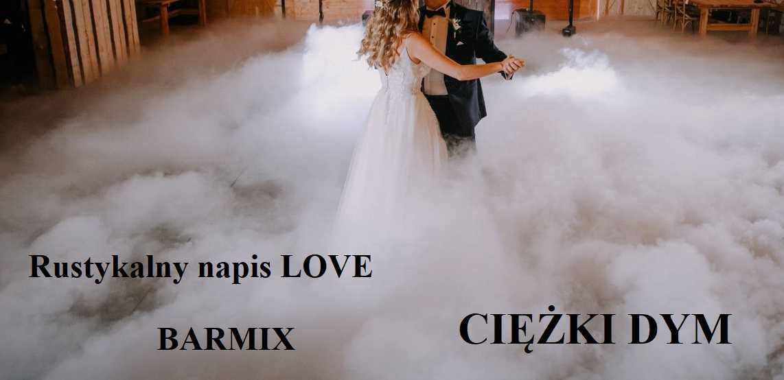 Ciężki dym - taniec w chmurach, napis LOVE, BARMIX