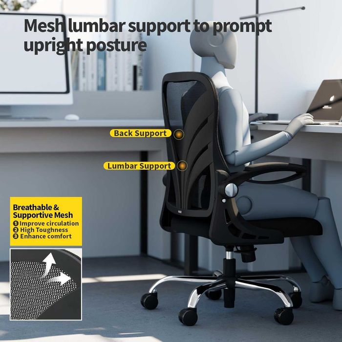 Ergonomiczne krzesło biurowe obrotowe HOLLUDLE White