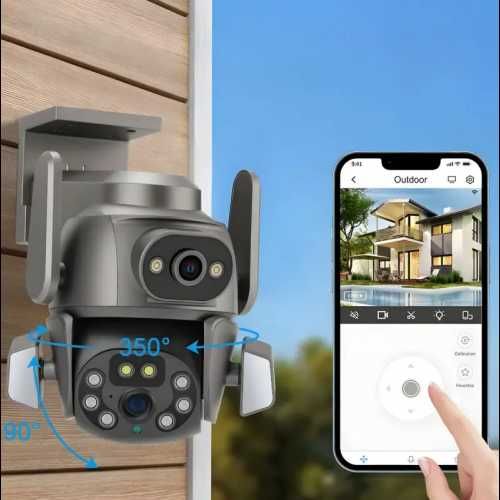 Камера наружная поворотная уличная двойная WIFI DOUL CAM Q-821 4Mp