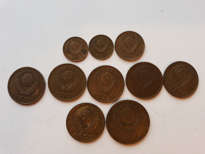 Монеты 1,2,3,15 копейки СССР