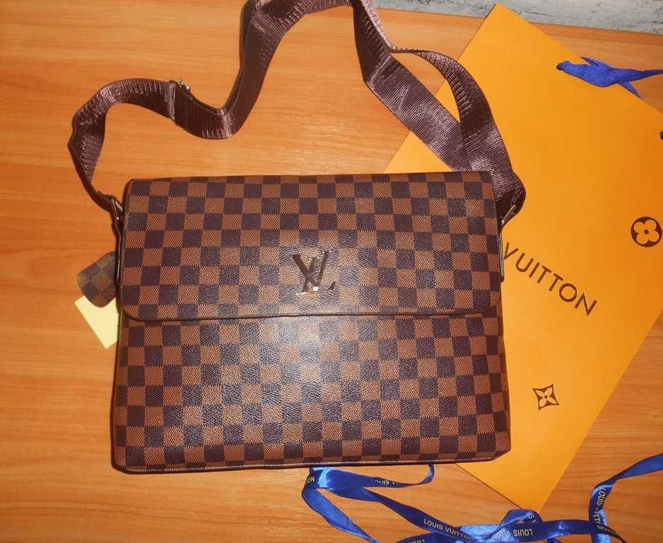 Męska torba aktówka teczka Louis Vuitton, skóra 45-23