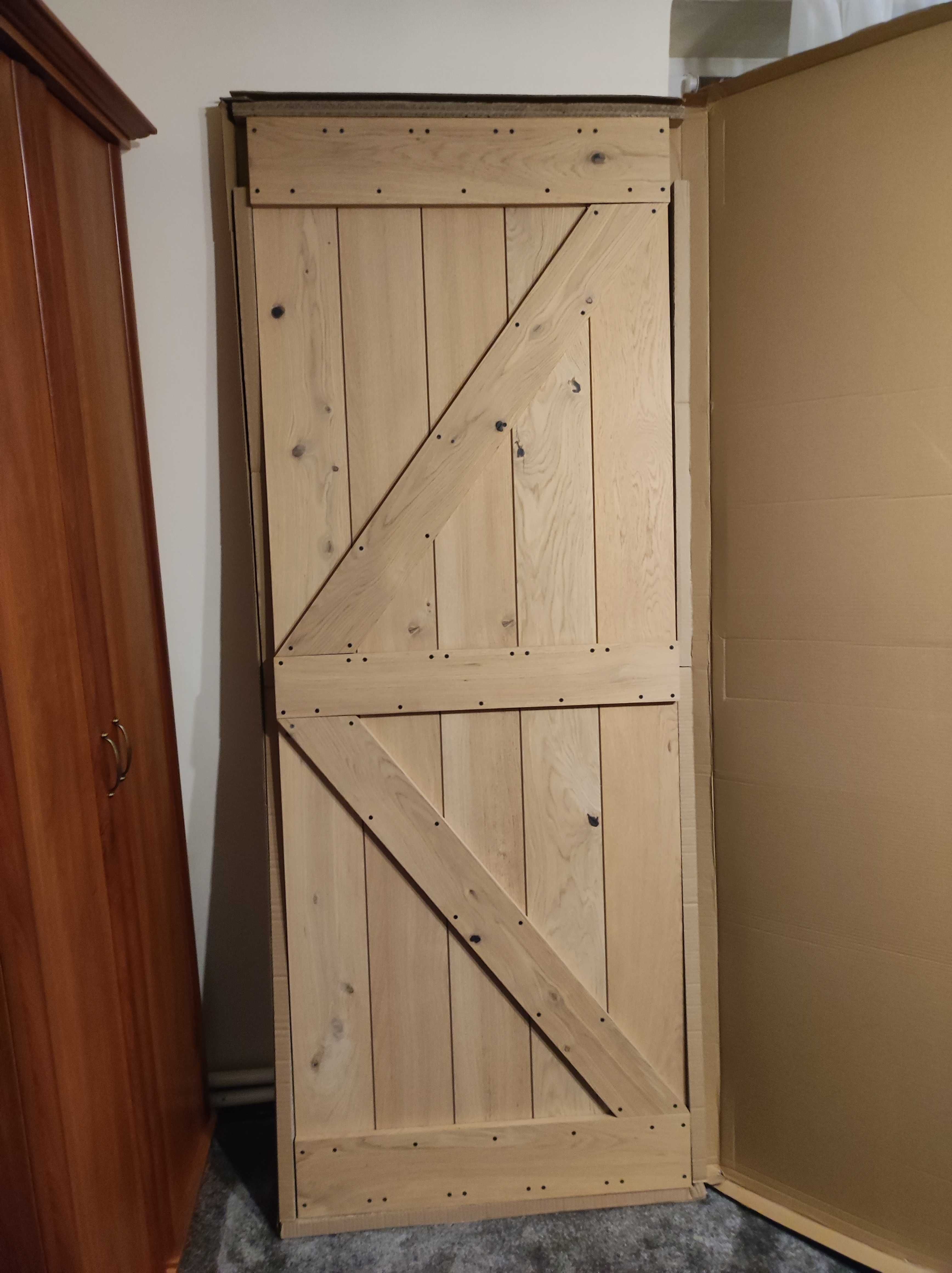 Drzwi przesuwne pełne 80 Loft Dąb Rustic Modern +system przesuwny loft