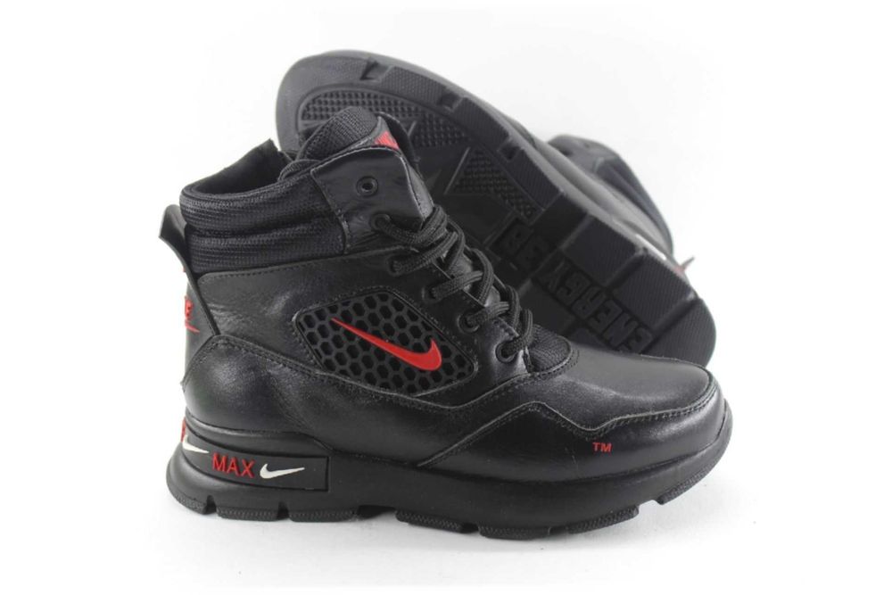 Зимові шкіряні кросівки Nike, черевики на хутрі. унісекс. з 36 по 41р