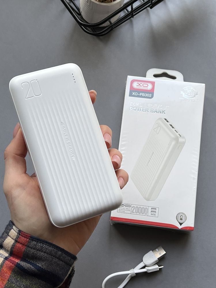 Power Bank XO PB302 20000mAh 2xUSB виходи, LED індикатор