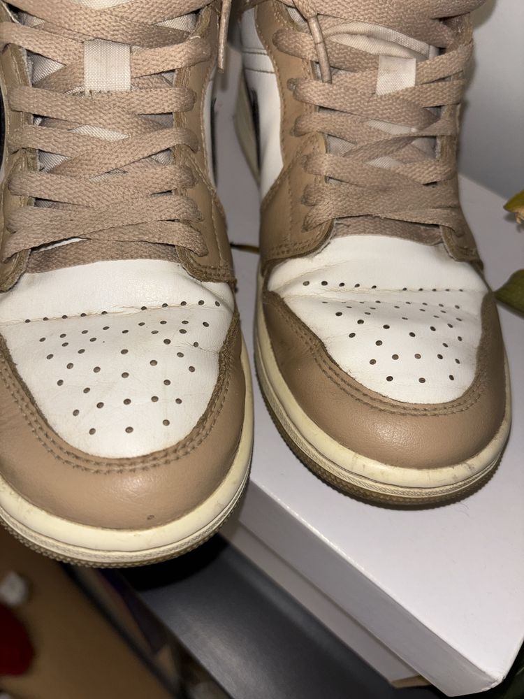 Jordan 1 mid brazowo/czarno/biale