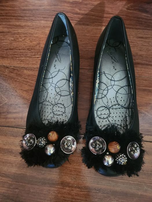 Baleriny na delikatnym obcasie r 37,5