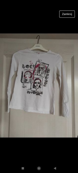 Koszulka, bluzka biała dla dziewczynki rozmiar 146/152 cm marka C&A