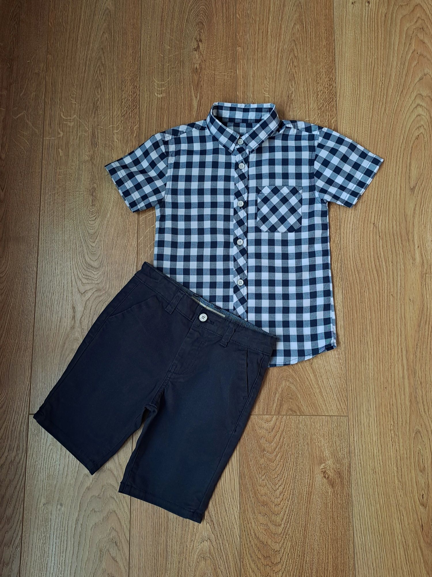 Летний набор для мальчика/синие шорты/рубашка с коротким рукавом