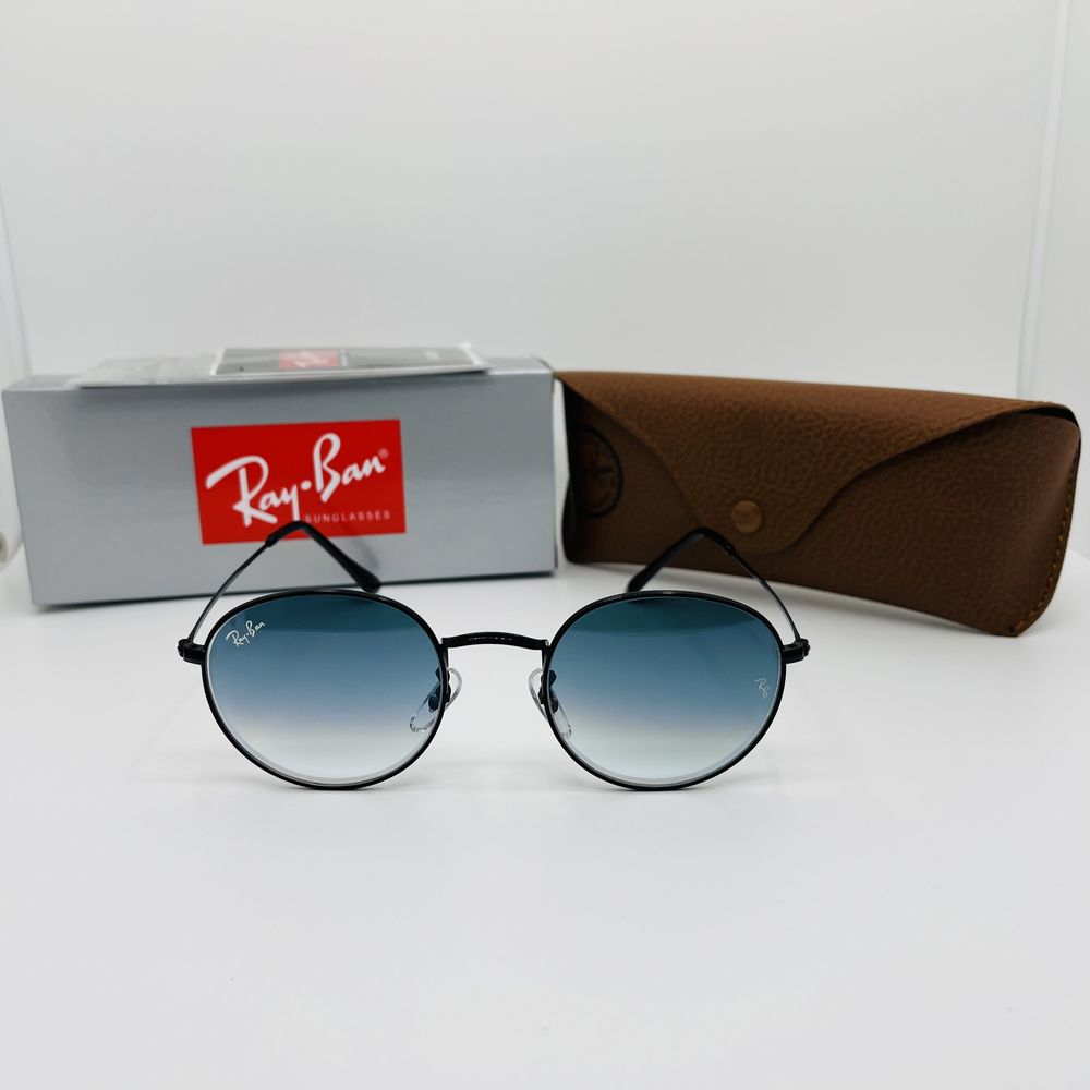 Круглые очки Ray Ban Round Metal 3447 Blue Grade 50 стекло Уценка-Брак