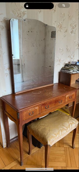 Винтажный туалетный столик со стулом | Комод