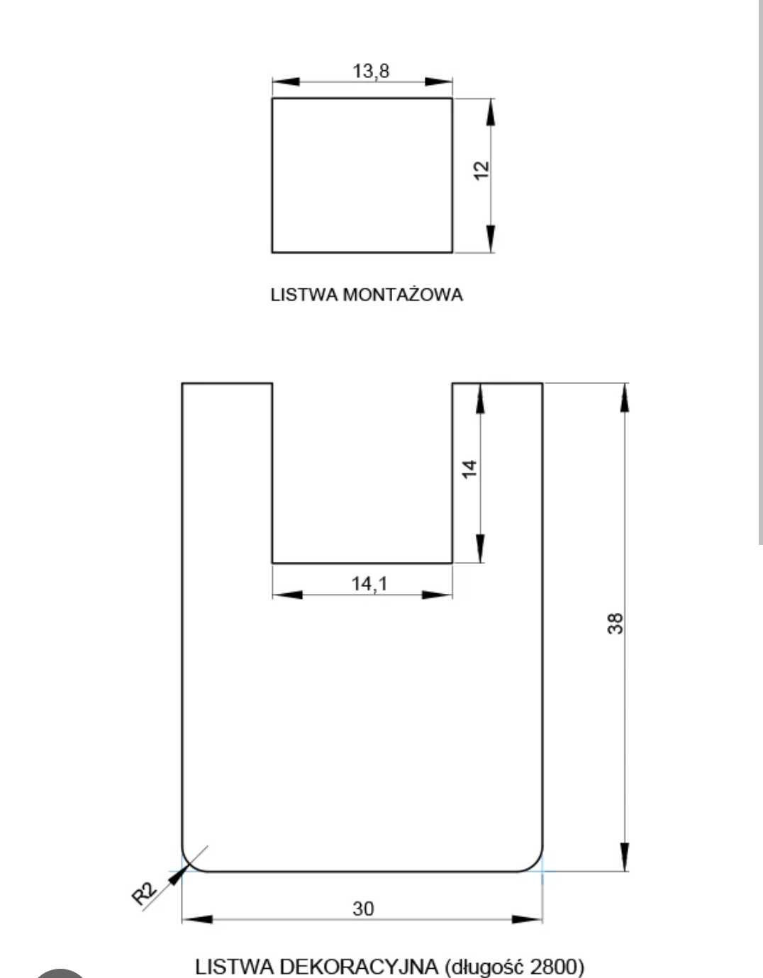 Lamele MDF czarne / opak. 4 szt / 24 cm / wymiary 1 szt. 30x38x2800 mm