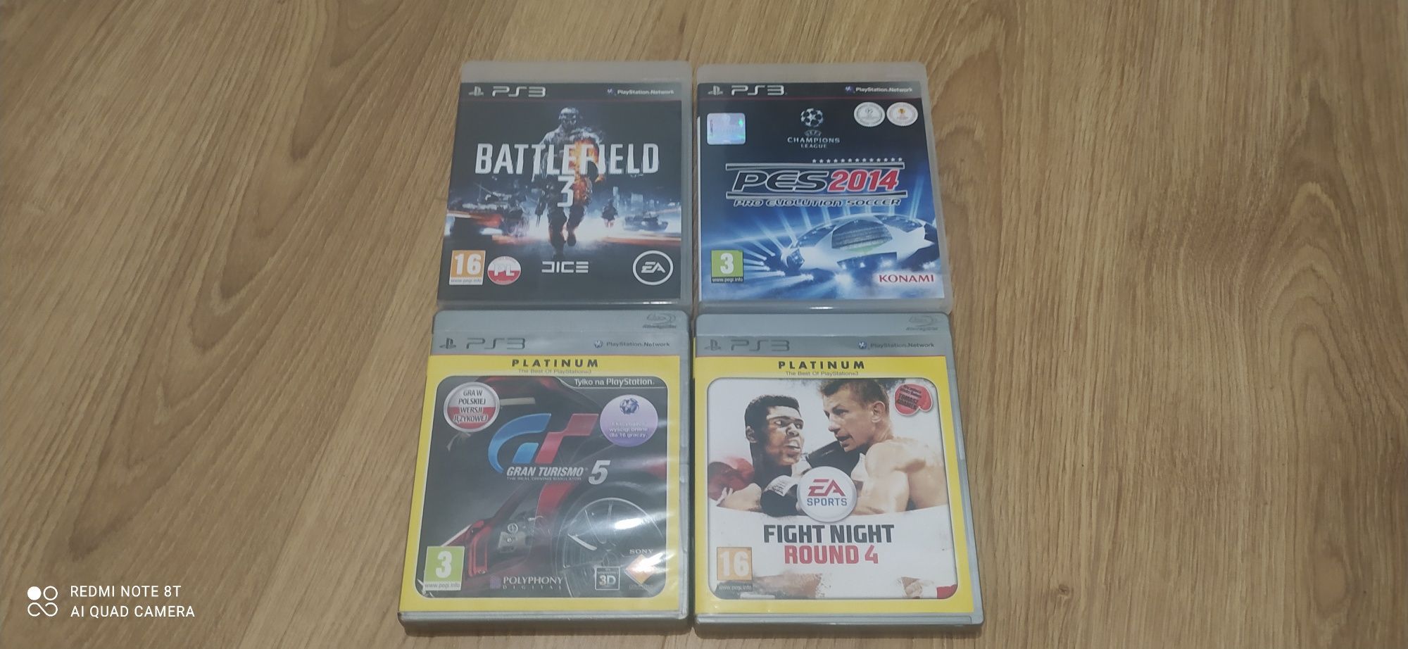 Zestaw 4 gier na ps3 Battlefield 3 Gran Turismo 5 Pes 2014 + Fight 4