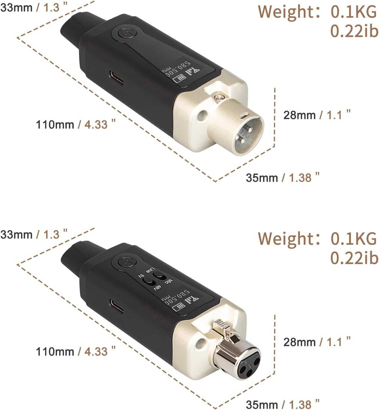 Depusheng T9 – zestaw bezprzewodowy XLR 48V/5V do mikrofonów, 30m